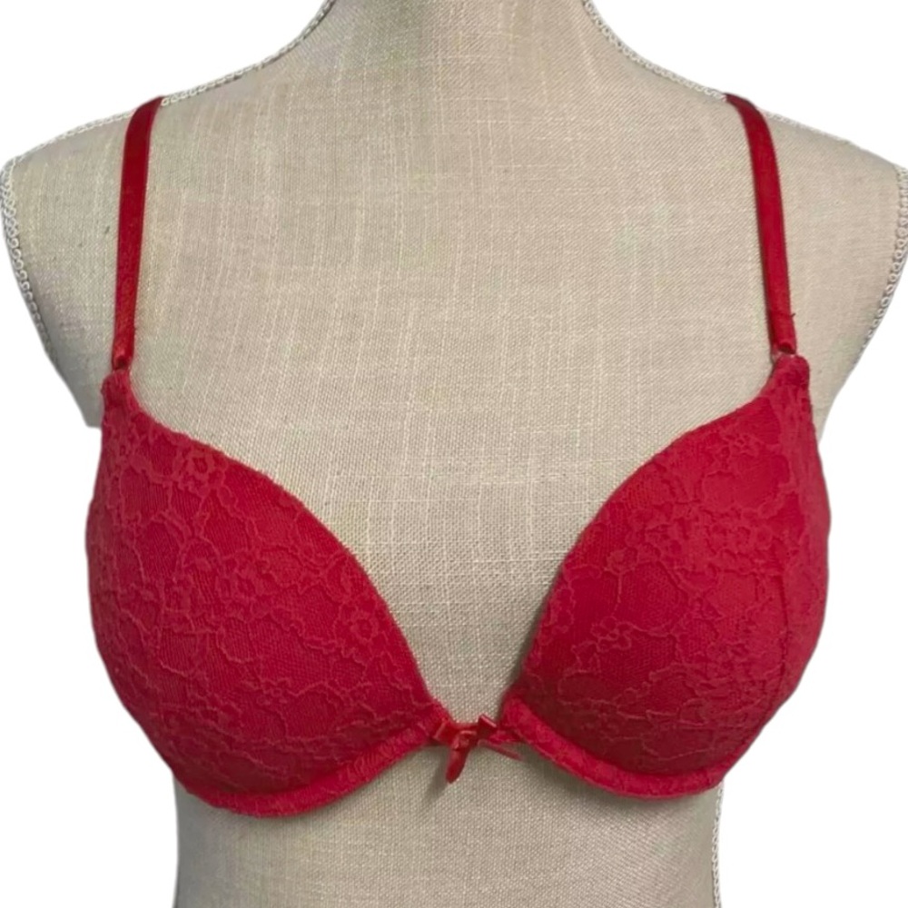 Victoria's Secret Push up Bra 34B Red Lace
